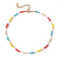 Creative Color Beaded Crystal Woven Necklace main image 6