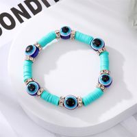 Fashion Diamond Blue Devil's Eye Imitation Turquoise Beaded Bracelet main image 4