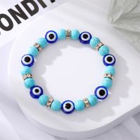 Fashion Diamond Blue Devil's Eye Imitation Turquoise Beaded Bracelet main image 5