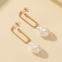 New Metal Pin Shaped Pearl Fashion Simple Copper Ear Jewelry Wholesale main image 1