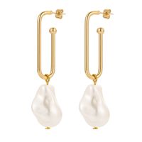 New Metal Pin Shaped Pearl Fashion Simple Copper Ear Jewelry Wholesale main image 6