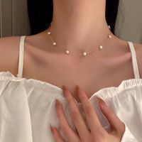 Collier De Mode Simple Chaîne De Perles Perlées main image 3