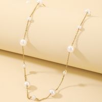 Schlichte Modische Halskette Mit Perlenkette main image 4