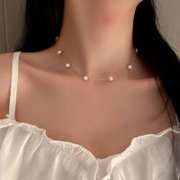 Schlichte Modische Halskette Mit Perlenkette main image 5