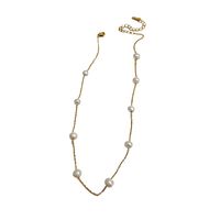 Schlichte Modische Halskette Mit Perlenkette main image 6
