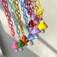 Fashion Multi-color Mushroom Pendant Necklace Simple Jewelry main image 3