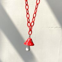 Fashion Multi-color Mushroom Pendant Necklace Simple Jewelry main image 5
