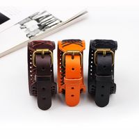 Fashion Simple Braiede Solid Color Retro Leather Bracelet main image 4