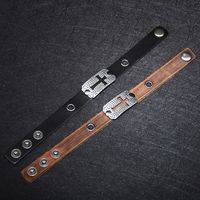 Fashion Hollow Cross Bracelet Leather Alloy Accessories Bracelet main image 4