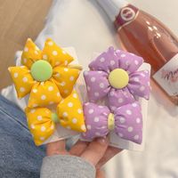 Fashion Polka Dots Flower Hair Rope Cute Hair Ring Hair Clip main image 5