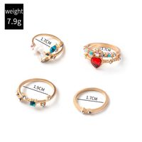 Fashion Open Alloy Gold-plated Flowers 4-piece Ring Set Female main image 5