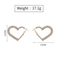 Fashion New Heart-shaped Full Diamond Open Metal Earrings main image 6