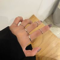 Fashion Eight-piece Ring Female Simple Alloy Plain Ring main image 3