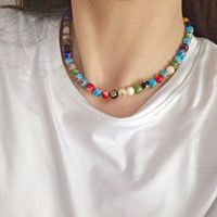 Collier De Perles À La Main De Fleurs Émaillées Simples Et Colorées main image 3