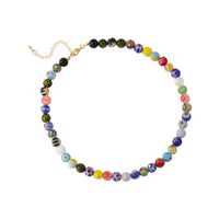 Simple Colorful Glazed Flower Hand-beaded Necklace main image 6