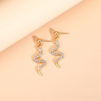 Fashion Snake-shaped Diamond Metal Creative Coil Metal Earrings main image 3