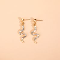 Fashion Snake-shaped Diamond Metal Creative Coil Metal Earrings main image 4