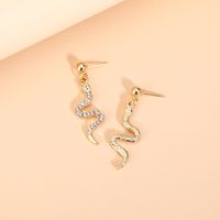Fashion Snake-shaped Diamond Metal Creative Coil Metal Earrings main image 5