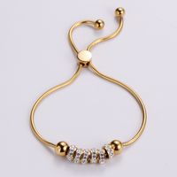 Lady Geometric 304 Stainless Steel 18K Gold Plated Mud Drill Bracelets In Bulk main image 1