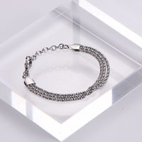 Fashion Simple Stainless Steel Chain Three-layer Bracelet main image 3