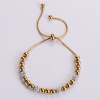 Fashion Adjustable Size Snake Chain 18k Gold Beaded Bracelet main image 2