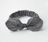 New Black And White Plaid Knotted Rabbit Ears Baby Hair Accessories Headwear main image 3