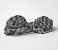 New Black And White Plaid Knotted Rabbit Ears Baby Hair Accessories Headwear main image 5