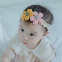 New Creative Children's Hair Accessories Baby Two-color Flower Hair Band main image 3