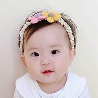 New Creative Children's Hair Accessories Baby Two-color Flower Hair Band main image 4