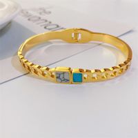 New Titanium Steel Bracelet Hollow Fashion Gold Plated Women's Jewelry Wholesale main image 3