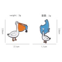Creative Cartoon Color Long Beak Bird Alloy Paint Anti-lighting Pin main image 6