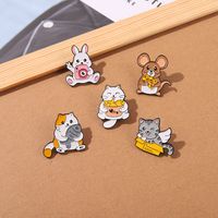 Cute Rat Taking Pictures Of Rabbits And Cat Who Love Small Fish Brooches main image 4