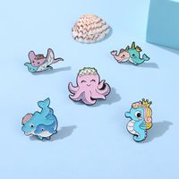 New Sea Life Jellyfish Whale Hippo Series Pin Clothes Accessories Brooch main image 3