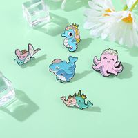 New Sea Life Jellyfish Whale Hippo Series Pin Clothes Accessories Brooch main image 5