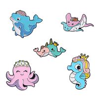 New Sea Life Jellyfish Whale Hippo Series Pin Clothes Accessories Brooch main image 6