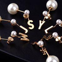 New 26 Letters Pearl Creative Earrings main image 3