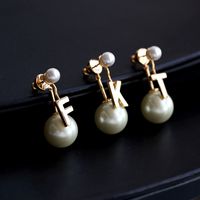 New 26 Letters Pearl Creative Earrings main image 6