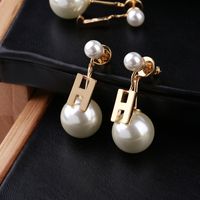 New 26 Letters Pearl Creative Earrings main image 7
