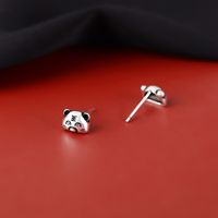 Cute Fashion S925 Silver Little Tiger Stud Earrings Ring main image 5