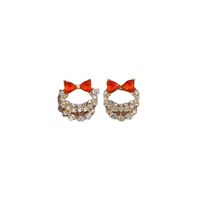 Boucles D&#39;oreilles En Alliage Creux Avec Nœuds Pleins De Diamants Bijoux Pour Femmes main image 4