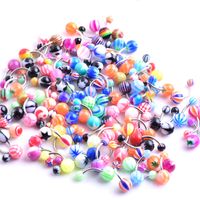 Uv Acrylic Multicolor Titanium Steel Belly Button Ring Color Piercing Jewelry main image 3