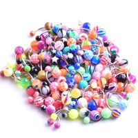 Uv Acrylic Multicolor Titanium Steel Belly Button Ring Color Piercing Jewelry main image 4