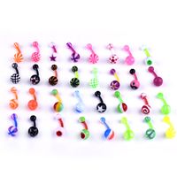 Uv Acrylic Multicolor Titanium Steel Belly Button Ring Color Piercing Jewelry main image 5