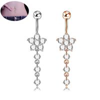 Piercing Jewelry Zircon String Flower Stainless Steel Pendant Navel Nail main image 1