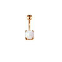New Imitation Opal Zircon Grab Ball Stainless Steel Belly Ring 5-piece Set Combination main image 3