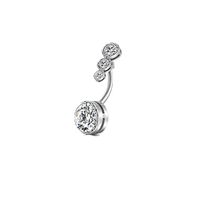 New Imitation Opal Zircon Grab Ball Stainless Steel Belly Ring 5-piece Set Combination main image 4