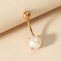 Fashion New Amethyst Pearls Imitation Opal Belly Button Rings main image 3