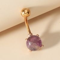 Fashion New Amethyst Pearls Imitation Opal Belly Button Rings main image 4