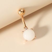 Fashion New Amethyst Pearls Imitation Opal Belly Button Rings main image 6