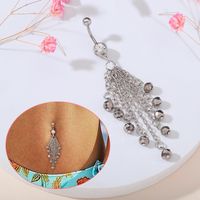 Fashion New Pendant Tassel Diamond Stainless Steel Navel Ring main image 1